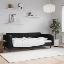 vidaXL fekete bársony kanapéágy 100 x 200 cm ágy és ágykellék