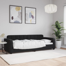 vidaXL fekete bársony kanapéágy 80 x 200 cm ágy és ágykellék
