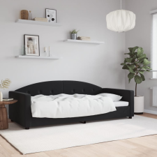 vidaXL fekete bársony kanapéágy 90 x 190 cm ágy és ágykellék