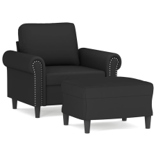 vidaXL fekete bársony kanapéfotel lábtartóval 60 cm bútor