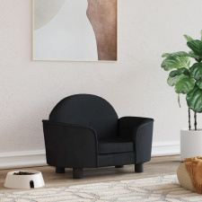 vidaXL Fekete bársony kutyaágy 66x40x45 cm szállítóbox, fekhely kutyáknak