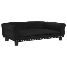 vidaXL fekete bársony kutyaágy 95x55x30 cm (171814) szállítóbox, fekhely kutyáknak