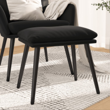 vidaXL fekete bársony lábzsámoly 45x29,5x35 cm bútor