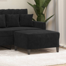 vidaXL fekete bársony lábzsámoly 70x55x41 cm bútor