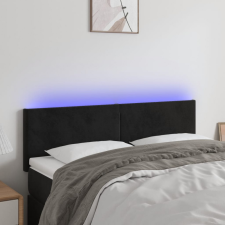 vidaXL fekete bársony LED-es fejtámla 144x5x78/88 cm ágy és ágykellék