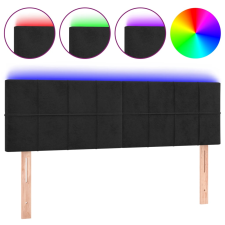 vidaXL fekete bársony LED-es fejtámla 144x5x78/88 cm (3121662) ágy és ágykellék