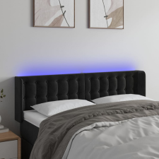 vidaXL fekete bársony LED-es fejtámla 147 x 16 x 78/88 cm ágy és ágykellék