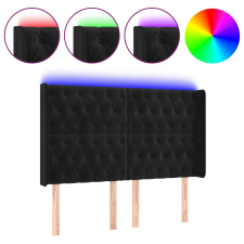 vidaXL fekete bársony LED-es fejtámla 147x16x118/128 cm (3124434) ágy és ágykellék