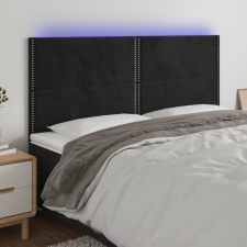 vidaXL fekete bársony LED-es fejtámla 160x5x118/128 cm ágy és ágykellék