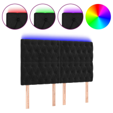 vidaXL fekete bársony LED-es fejtámla 160x7x118/128 cm (3122816) ágy és ágykellék