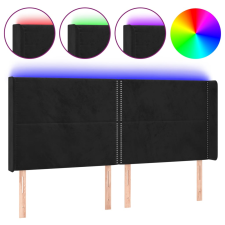 vidaXL fekete bársony LED-es fejtámla 163x16x118/128 cm (3123964) ágy és ágykellék