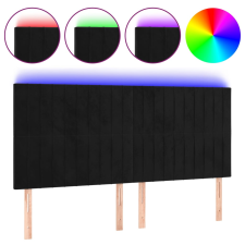 vidaXL fekete bársony LED-es fejtámla 200x5x118/128 cm  (3122730) ágy és ágykellék