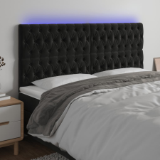 vidaXL fekete bársony LED-es fejtámla 200x7x118/128 cm ágy és ágykellék
