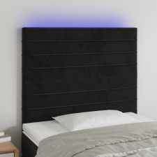 vidaXL fekete bársony LED-es fejtámla 80x5x118/128 cm ágy és ágykellék
