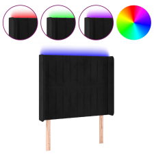 vidaXL fekete bársony LED-es fejtámla 93x16x118/128 cm (3124324) ágy és ágykellék