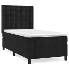 vidaXL fekete bársony rugós ágy matraccal 100 x 200 cm (3132905) ágy és ágykellék