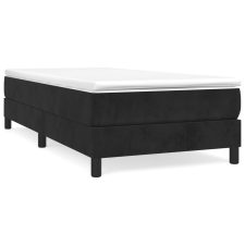 vidaXL fekete bársony rugós ágy matraccal 100 x 200 cm (3144317) ágy és ágykellék