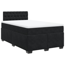 vidaXL fekete bársony rugós ágy matraccal 120 x 200 cm (3286290) ágy és ágykellék