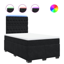 vidaXL fekete bársony rugós ágy matraccal 120 x 200 cm (3293190) ágy és ágykellék