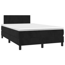 vidaXL fekete bársony rugós ágy matraccal 120x190 cm ágy és ágykellék