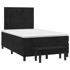 vidaXL fekete bársony rugós ágy matraccal 120x190 cm ágy és ágykellék