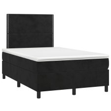 vidaXL fekete bársony rugós ágy matraccal 120x190 cm ágy és ágykellék