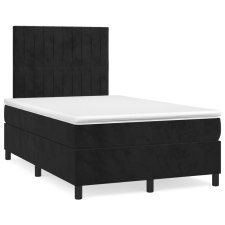 vidaXL fekete bársony rugós ágy matraccal 120x190 cm ágy és ágykellék