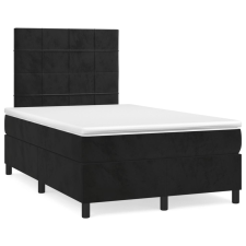vidaXL fekete bársony rugós ágy matraccal 120x190 cm ágy és ágykellék