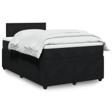 vidaXL fekete bársony rugós ágy matraccal 120x190 cm ágy és ágykellék
