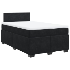 vidaXL fekete bársony rugós ágy matraccal 120x190 cm (3286254) ágy és ágykellék