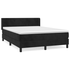 vidaXL fekete bársony rugós ágy matraccal 140x200 cm (3130843) ágy és ágykellék
