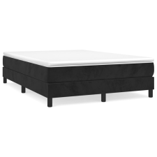 vidaXL fekete bársony rugós ágy matraccal 140x200 cm (3144335) ágy és ágykellék