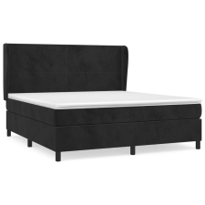 vidaXL fekete bársony rugós ágy matraccal 160x200 cm (3129101) - Ágyak és ágykeretek ágy és ágykellék