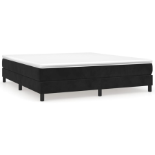 vidaXL fekete bársony rugós ágy matraccal 160x200 cm (3144341) ágy és ágykellék