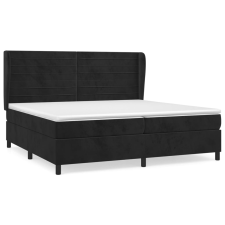 vidaXL fekete bársony rugós ágy matraccal 200x200 cm (3129293) ágy és ágykellék