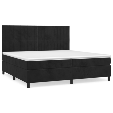 vidaXL fekete bársony rugós ágy matraccal 200x200 cm (3143165) ágy és ágykellék