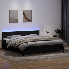 vidaXL fekete bársony rugós ágy matraccal 200x210 cm ágy és ágykellék