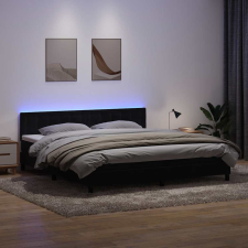 vidaXL fekete bársony rugós ágy matraccal 200x210 cm ágy és ágykellék