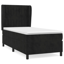 vidaXL fekete bársony rugós ágy matraccal 80 x 200 cm (3129299) ágy és ágykellék