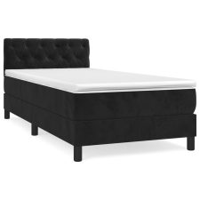 vidaXL fekete bársony rugós ágy matraccal 80 x 200 cm (3141451) ágy és ágykellék