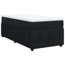 vidaXL fekete bársony rugós ágy matraccal 80 x 200 cm (3285604) ágy és ágykellék