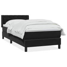 vidaXL fekete bársony rugós ágy matraccal 80x220 cm ágy és ágykellék
