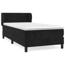 vidaXL fekete bársony rugós ágy matraccal 90x190 cm (3127525) ágy és ágykellék