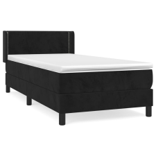 vidaXL fekete bársony rugós ágy matraccal 90x190 cm (3130873) - Ágyak és ágykeretek ágy és ágykellék