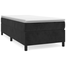 vidaXL fekete bársony rugós ágy matraccal 90x190 cm (3144653) ágy és ágykellék