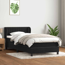 vidaXL fekete bársony rugós ágy matraccal 90x210 cm ágy és ágykellék