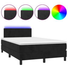 vidaXL fekete bársony rugós és LED-es ágy matraccal 120x190 cm ágy és ágykellék