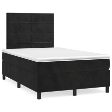 vidaXL fekete bársony rugós és LED-es ágy matraccal 120x190 cm ágy és ágykellék