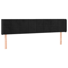 vidaXL fekete bársony szárnyas fejtámla 163x16x78/88 cm (3118824) ágy és ágykellék