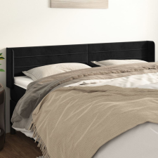 vidaXL fekete bársony szárnyas fejtámla 203x16x78/88 cm ágy és ágykellék
